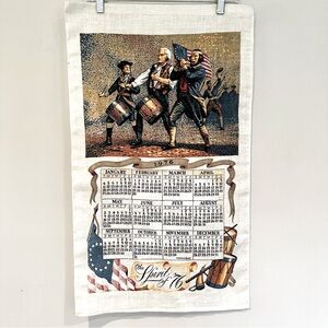 Spirit of '76 Calendar Towel Tapestry‎ 1976 Vintage Soldiers Marching By Kay Dee